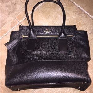 Large black leather Kate spade bag